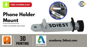 Phone Holder Mount Autodesk Fusion 3D Model Cover