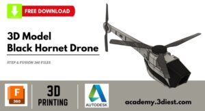3D Model Black Hornet Drone using Autodesk Fusion 3D Model Cover